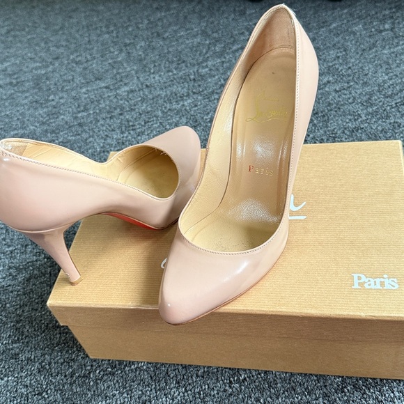 Christian Louboutin Nude Patent Heels - Picture 2 of 10